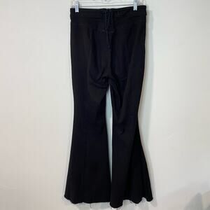 Free People Ma Cherie Super High Rise Extreme Flare Jeans Back Lace Up Black 29